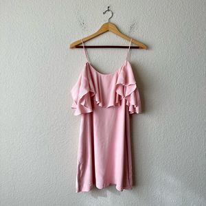 MISA Los Angeles Emil Off The Shoulder Mini Dress in Pink Blush